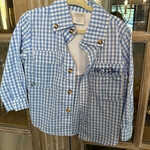 Prodoh Blue Checkered Kids Button Down Shirt